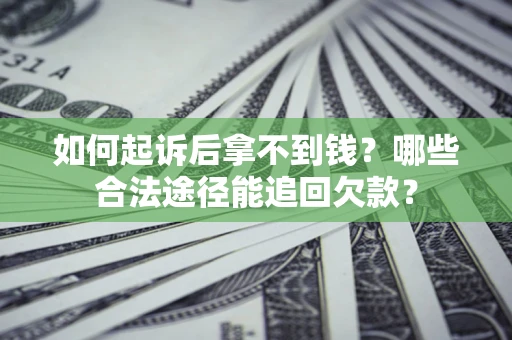 武汉如何起诉后拿不到钱？哪些合法途径能追回欠款？