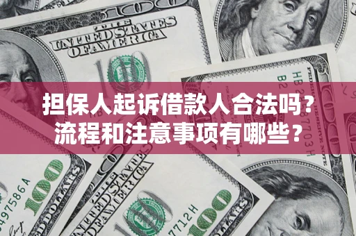武汉担保人起诉借款人合法吗？流程和注意事项有哪些？