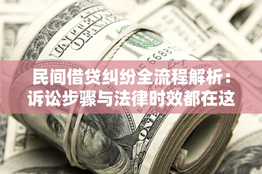武汉民间借贷纠纷全流程解析：诉讼步骤与法律时效都在这儿了